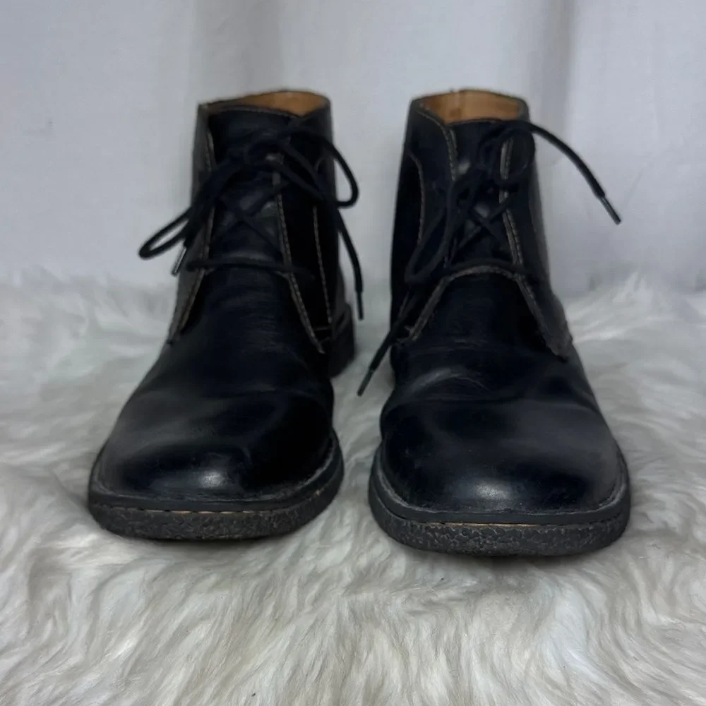 Born Harrison Black Leather Men's Lace‎ Up Chukka Boots Sz 9.5